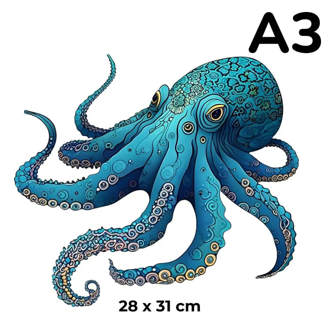 Puzzle Bois Pieuvre Fascinante