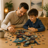 Puzzle Bois Tortues Océanes Colorées