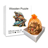 Puzzle Bois Tortues Océanes Colorées