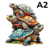 Puzzle Bois Tortues Océanes Colorées