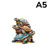 Puzzle Bois Tortues Océanes Colorées