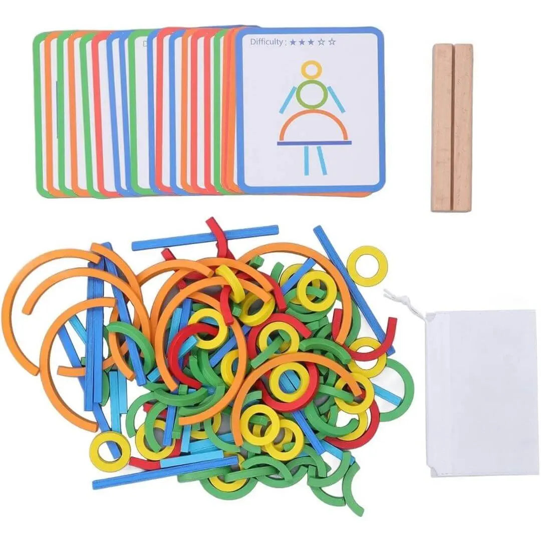 Puzzle Enfant Montessori  - Sticks & Rings