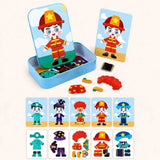 Puzzle Magnétique Habillage Enfant Bois
