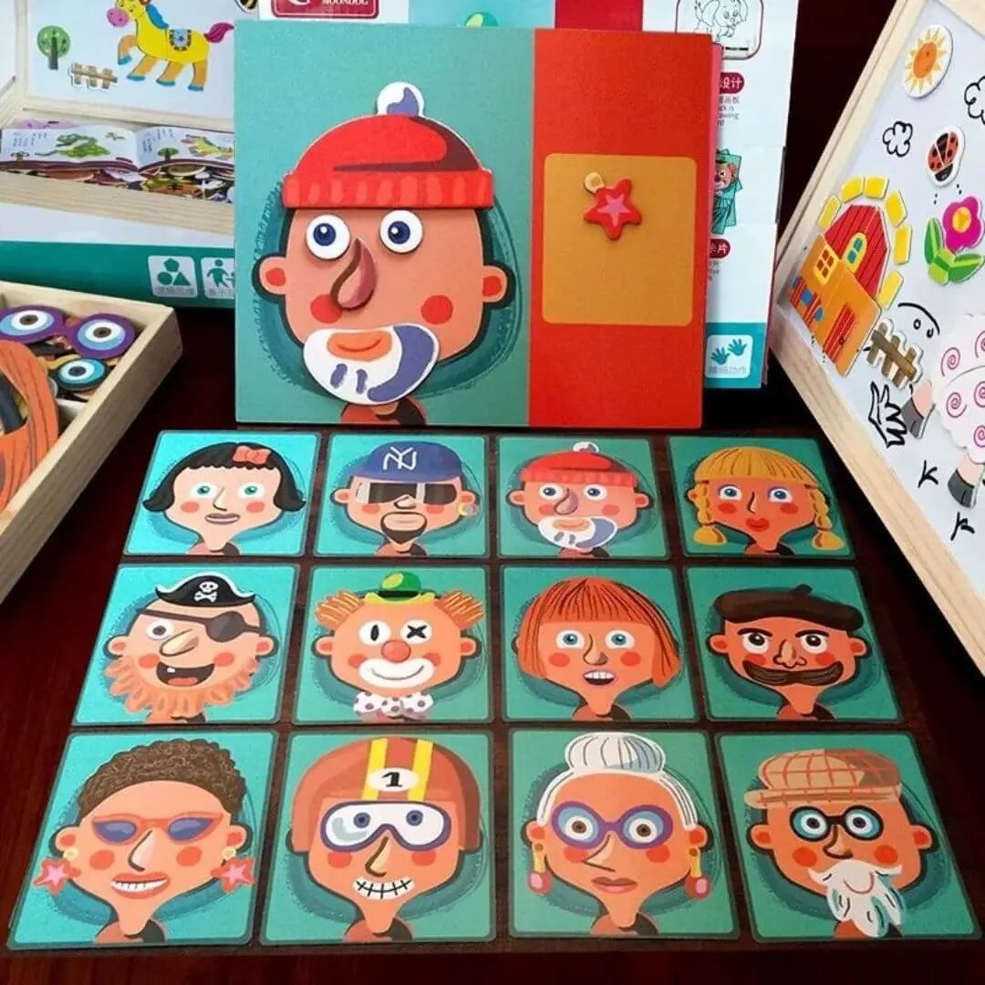 Puzzle Magnétique Montessori – Facial Puzzle