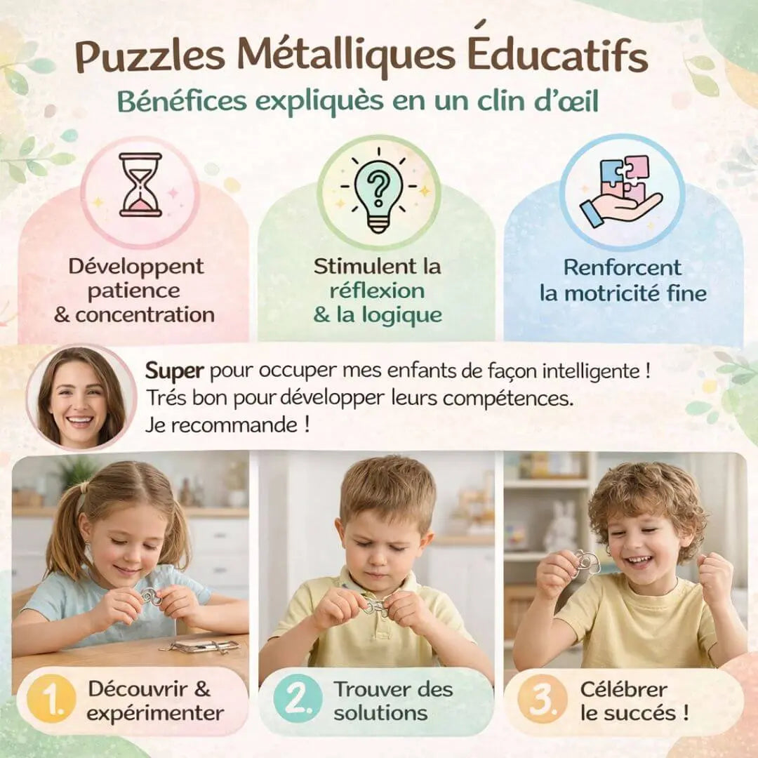 Puzzle Montessori Enfant – Casse-Têtes Métal Éducatifs