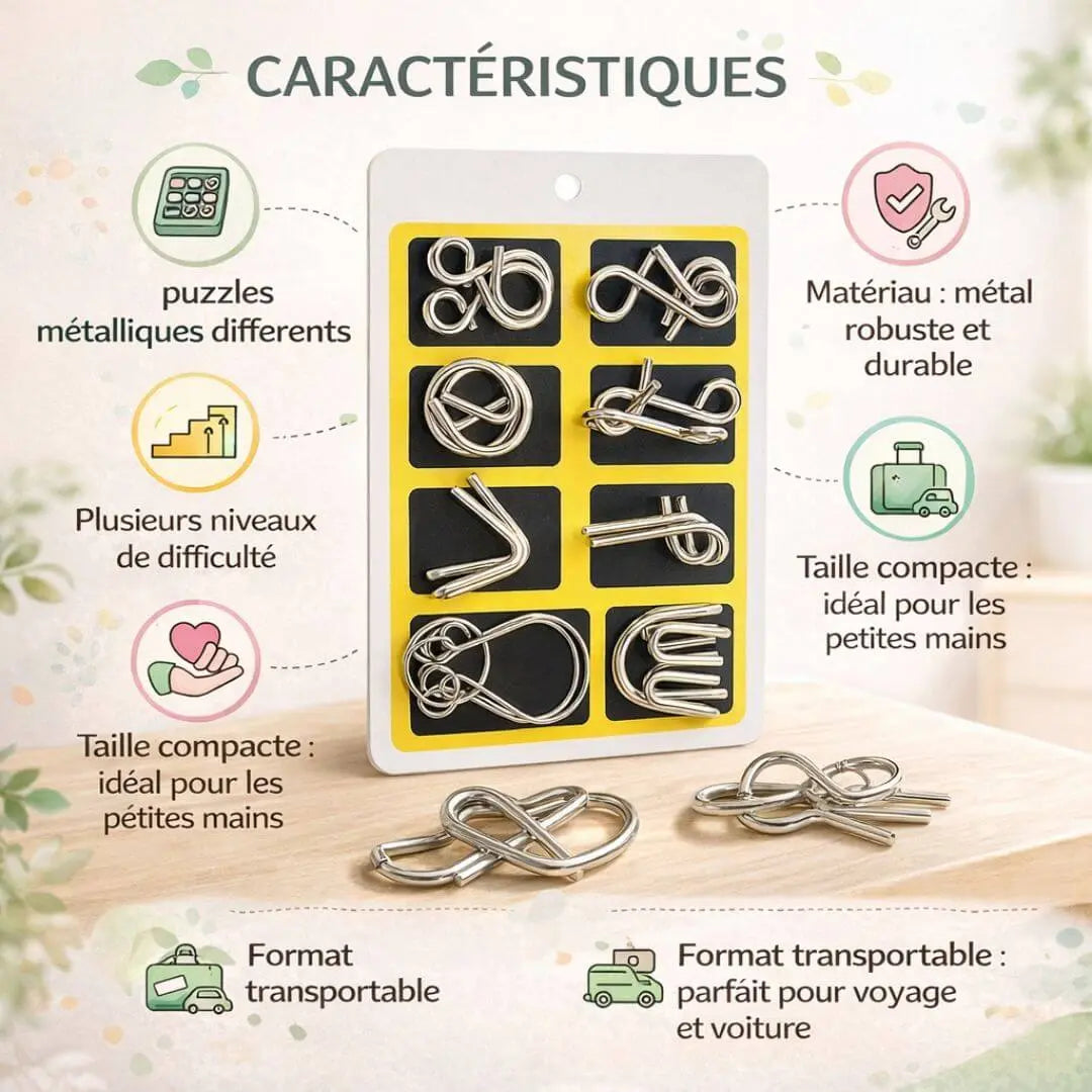 Puzzle Montessori Enfant – Casse-Têtes Métal Éducatifs