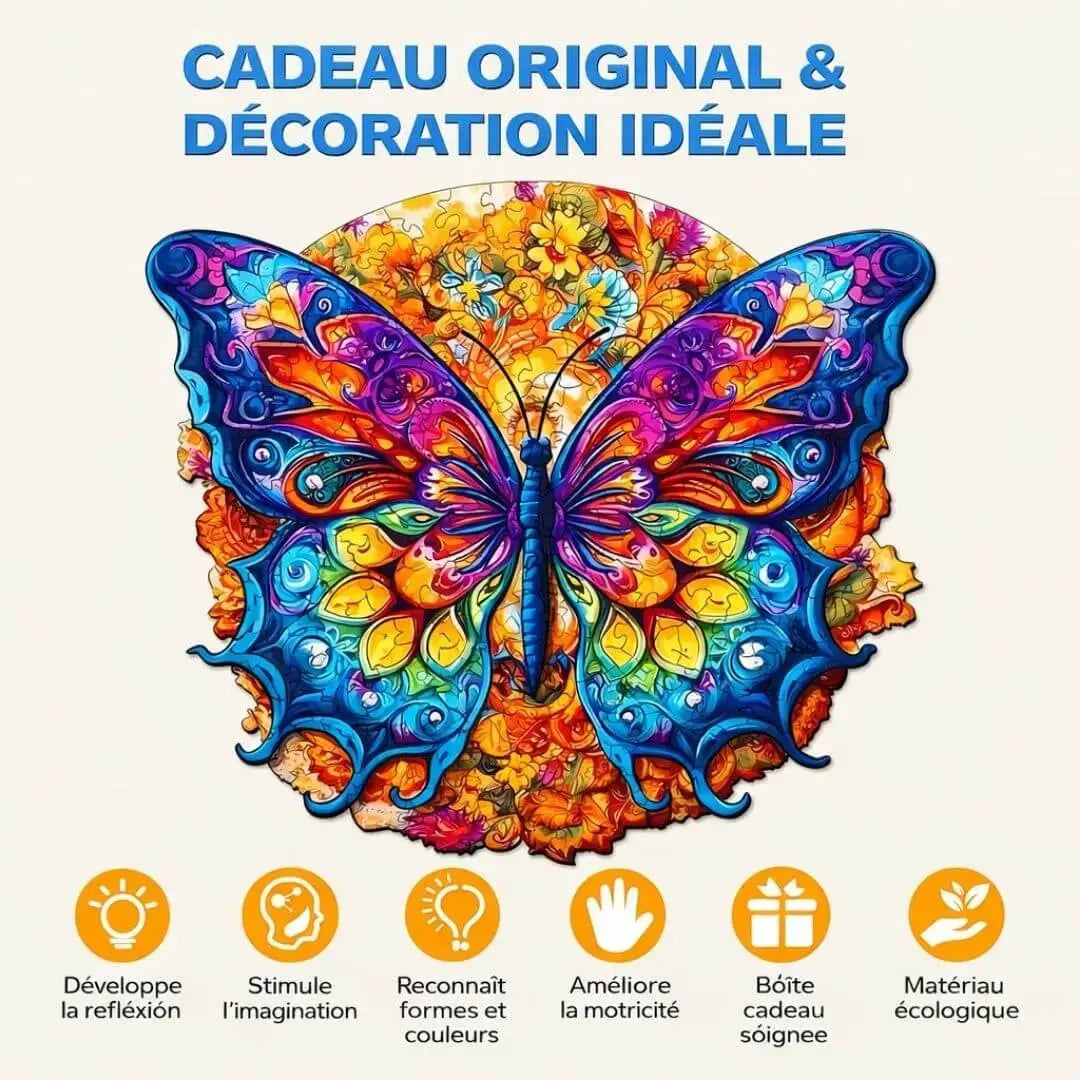 Puzzle Papillon en Bois Artistique
