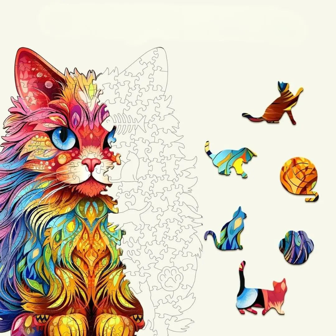 Puzzle en Bois Chat Persan – CatCute