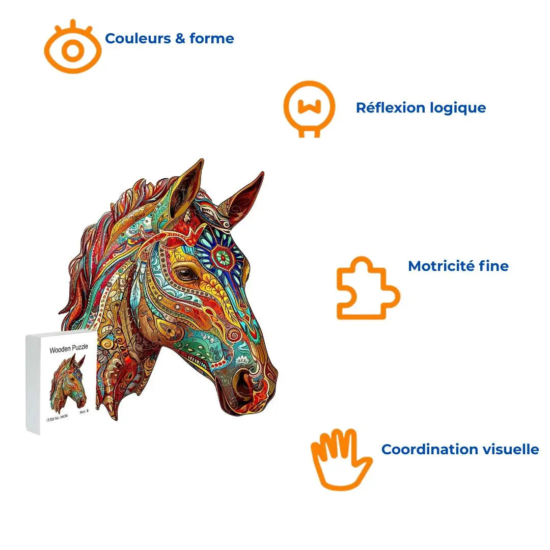 Puzzle en Bois Cheval Artistique – HorsePuzzle