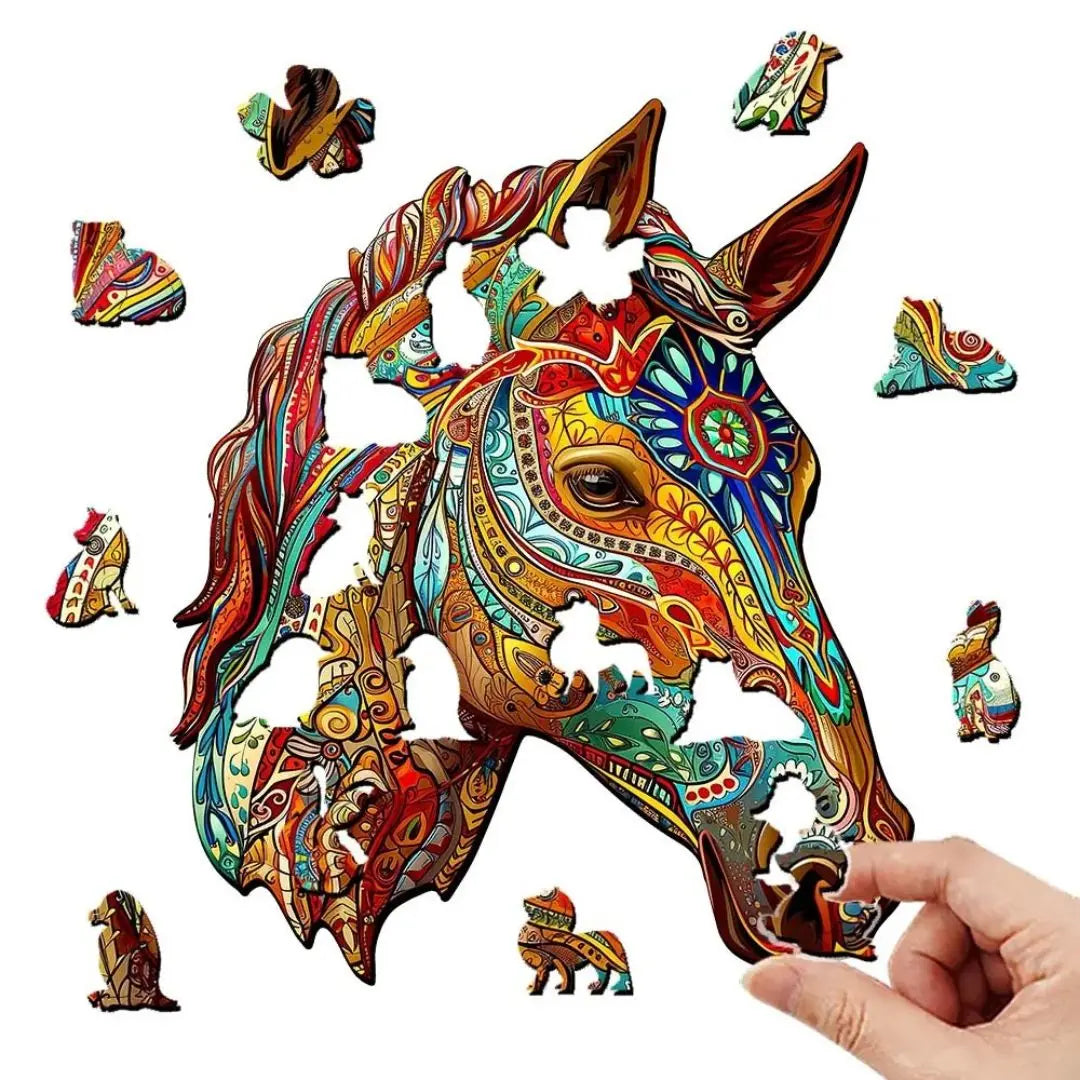 Puzzle en Bois Cheval Artistique – HorsePuzzle