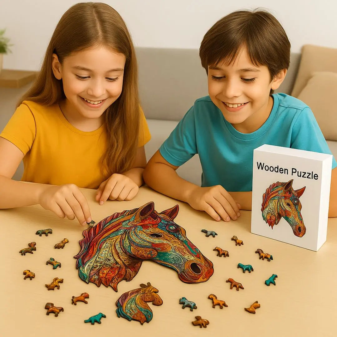 Puzzle en Bois Cheval Artistique – HorsePuzzle