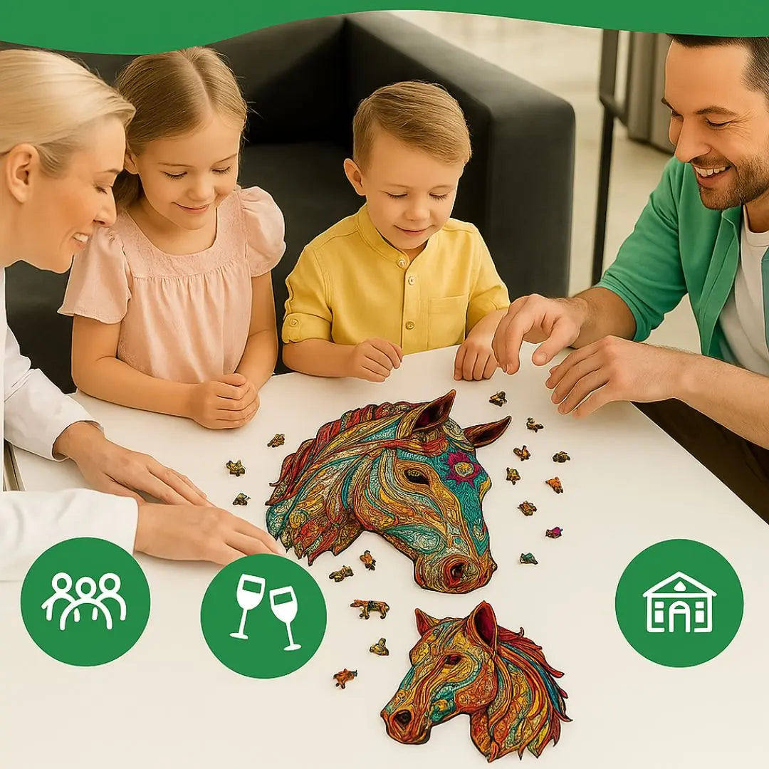 Puzzle en Bois Cheval Artistique – HorsePuzzle