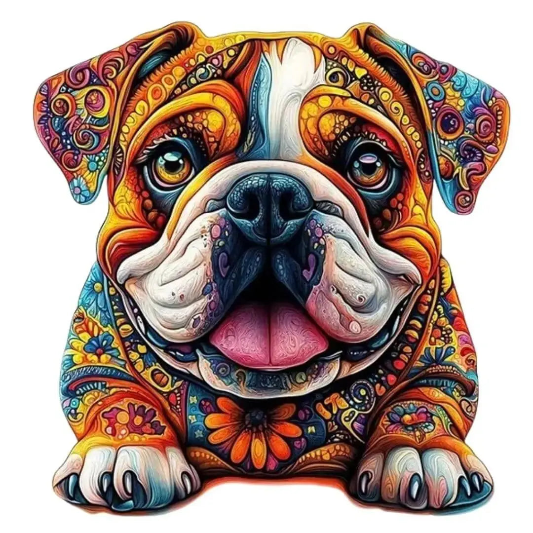 Puzzle en Bois Chien Bouledogue Anglais