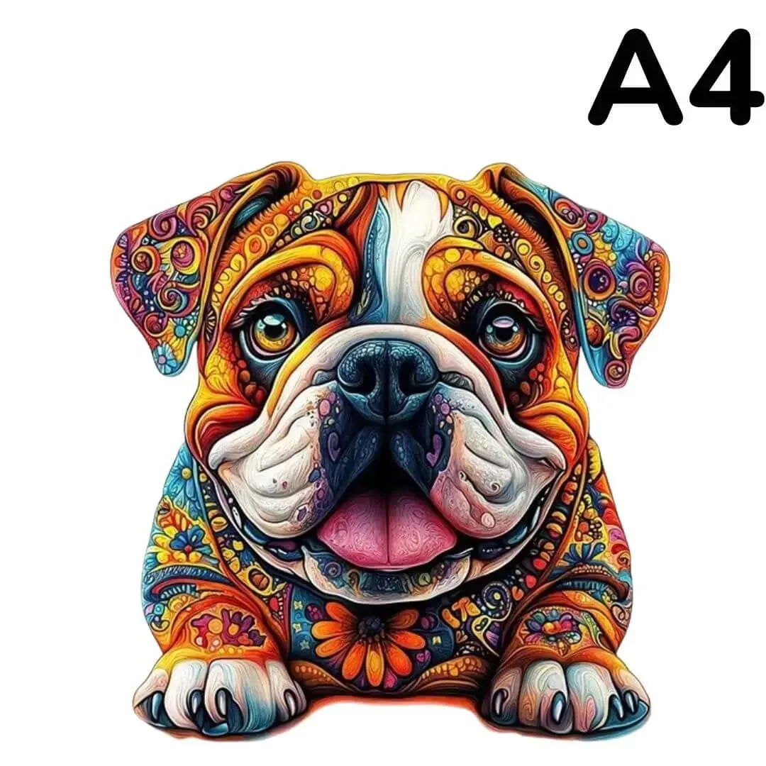 Puzzle en Bois Chien Bouledogue Anglais
