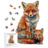 Puzzle en Bois Famille Renard – FoxNest
