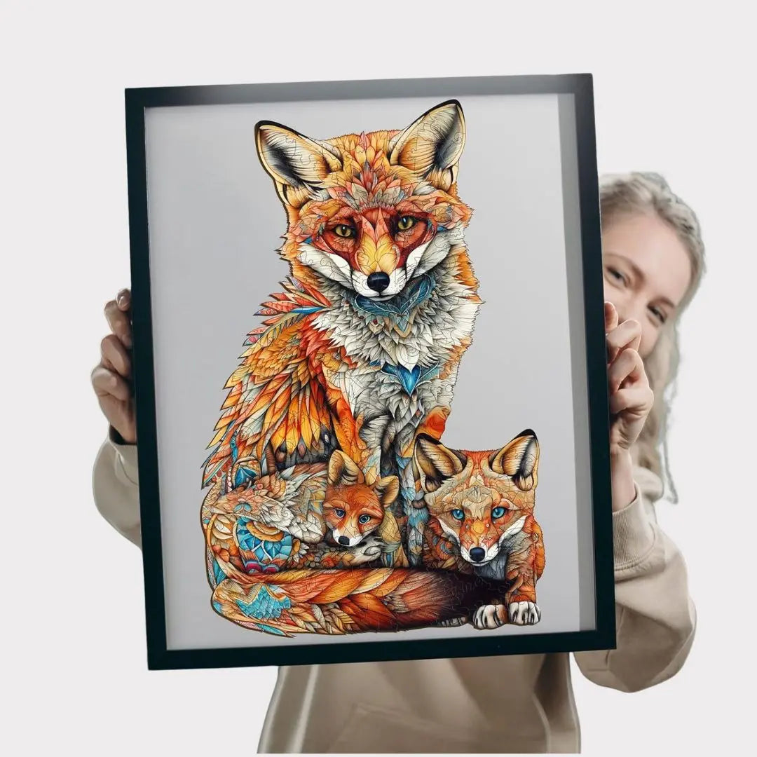 Puzzle en Bois Famille Renard – FoxNest