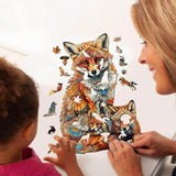 Puzzle en Bois Famille Renard – FoxNest
