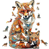 Puzzle en Bois Famille Renard – FoxNest