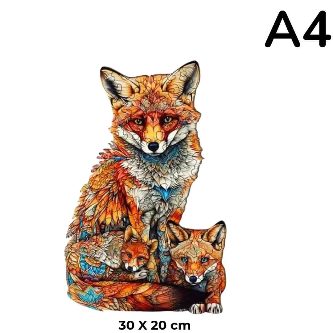 Puzzle en Bois Famille Renard – FoxNest