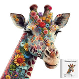 Puzzle en Bois Girafe Fleurie – Giraffika
