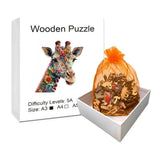 Puzzle en Bois Girafe Fleurie – Giraffika