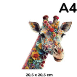 Puzzle en Bois Girafe Fleurie – Giraffika