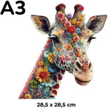 Puzzle en Bois Girafe Fleurie – Giraffika
