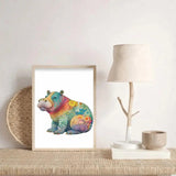 Puzzle en Bois Hippopotame Coloré – HippoPuzzle