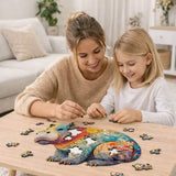 Puzzle en Bois Hippopotame Coloré – HippoPuzzle
