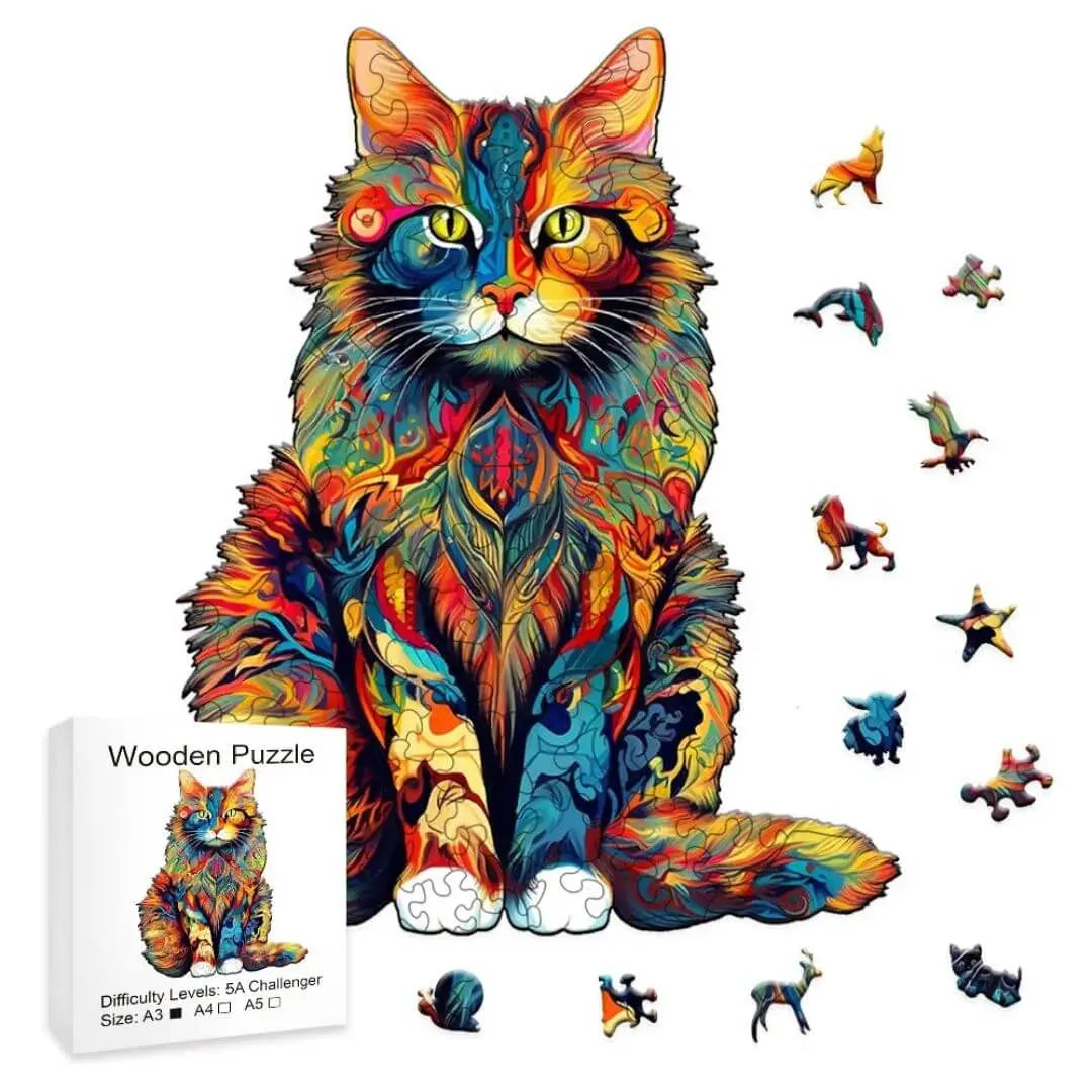 Puzzle en Bois Le Chat Mystique – Mysticat