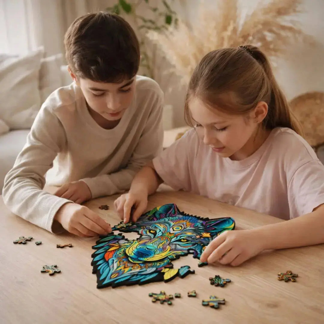 Puzzle en Bois Loup Majestueux