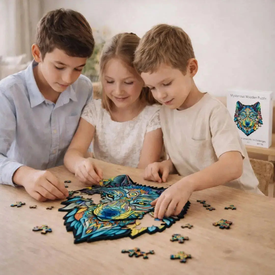 Puzzle en Bois Loup Majestueux