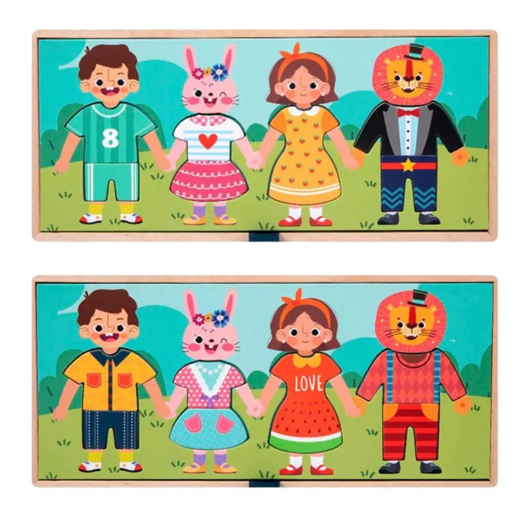Puzzle pour Enfant d’Habillage en Bois – Cool Clothes
