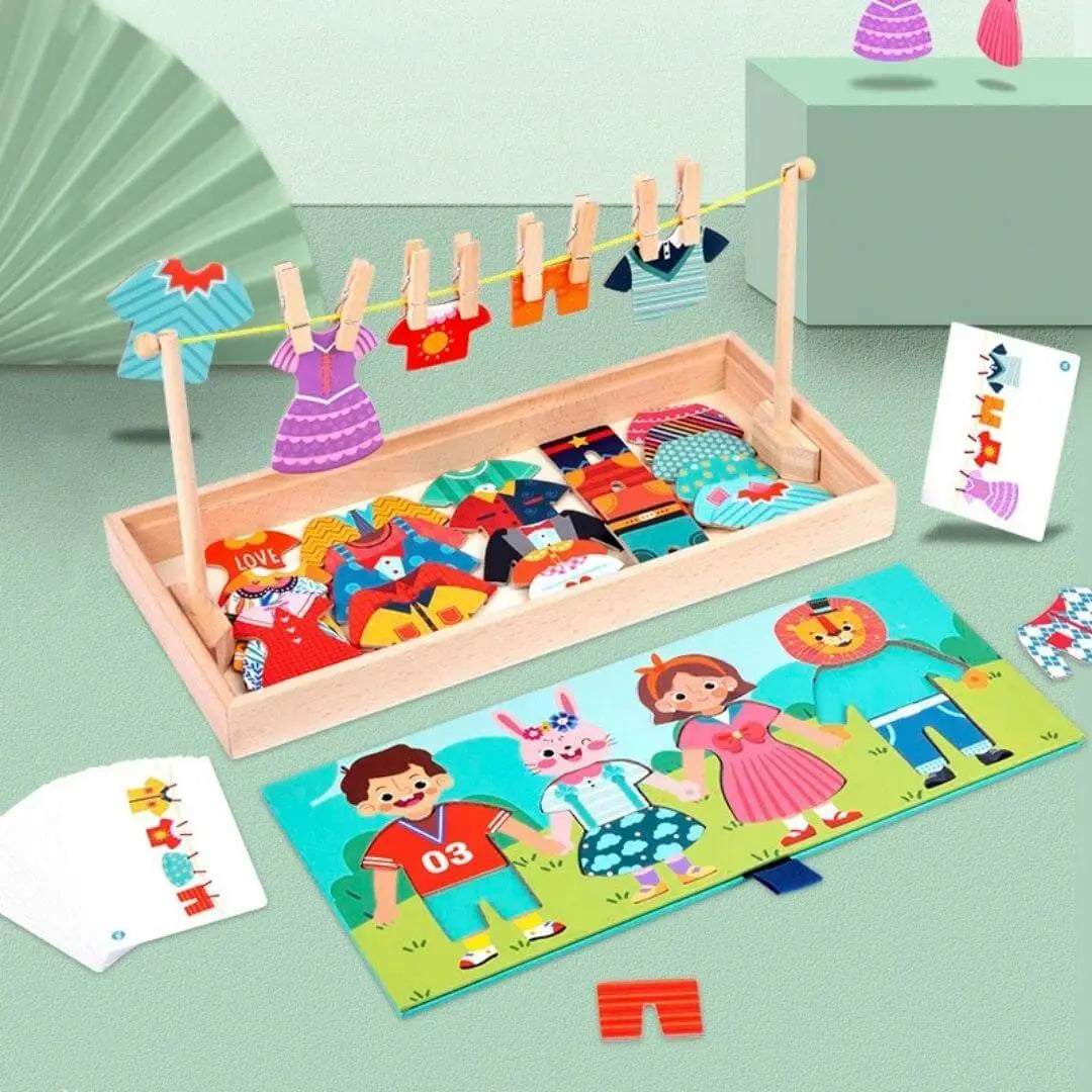 Puzzle pour Enfant d’Habillage en Bois – Cool Clothes