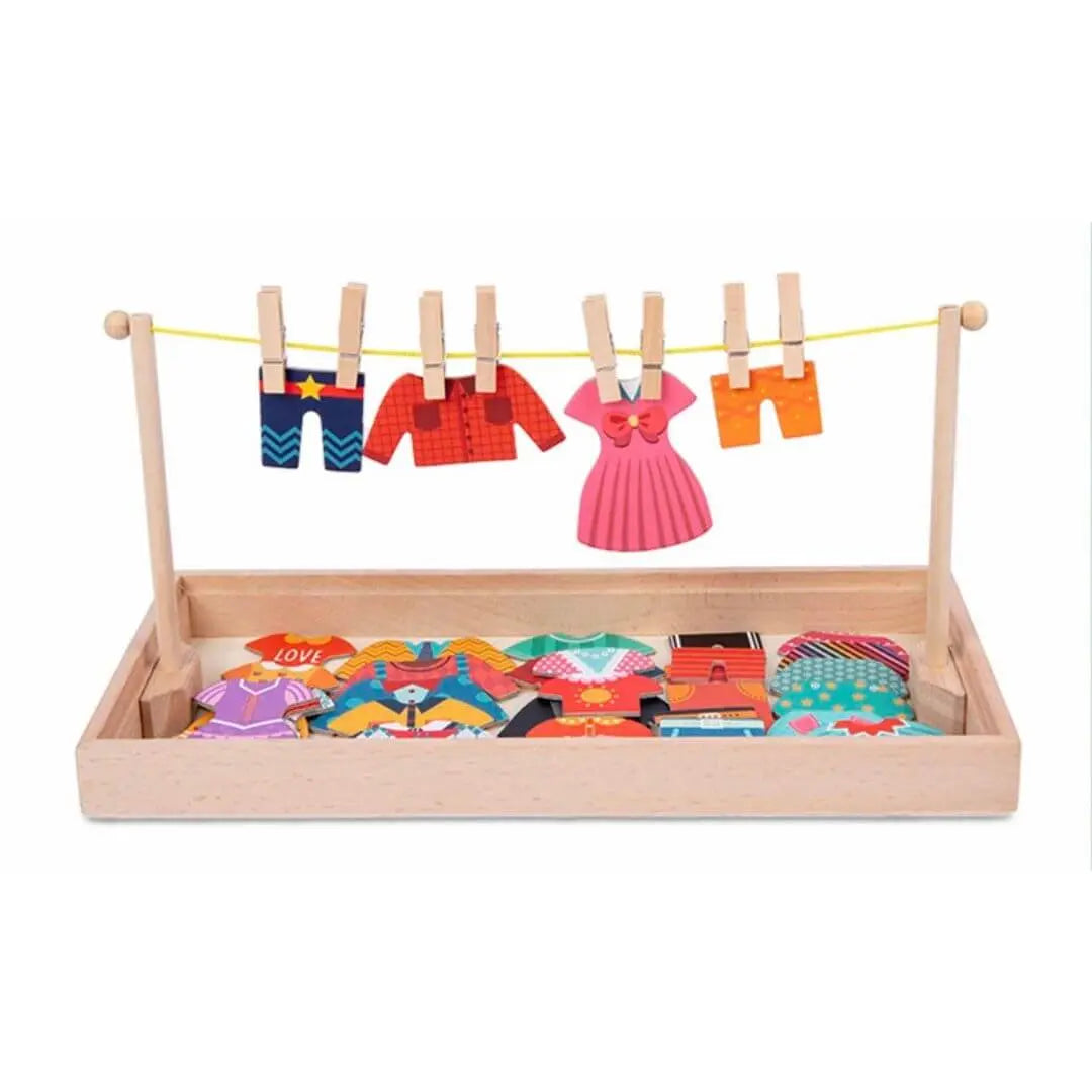 Puzzle pour Enfant d’Habillage en Bois – Cool Clothes
