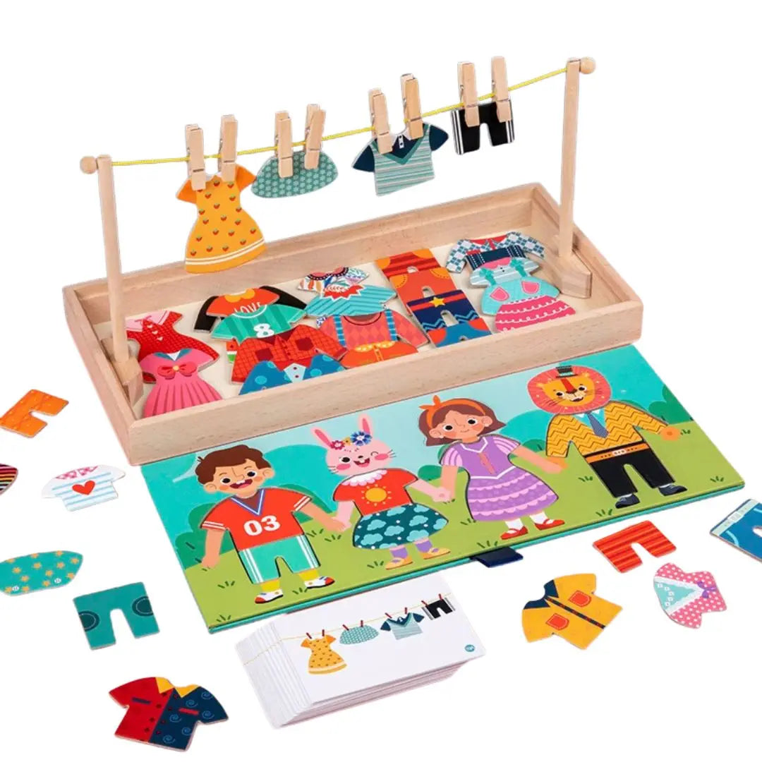 Puzzle pour Enfant d’Habillage en Bois – Cool Clothes