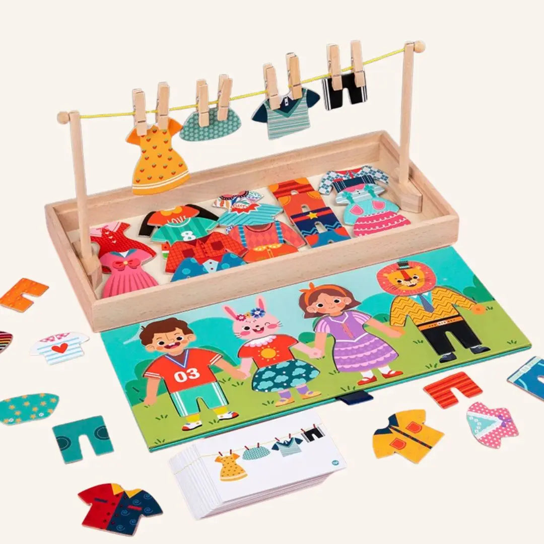 Puzzle pour Enfant d’Habillage en Bois – Cool Clothes