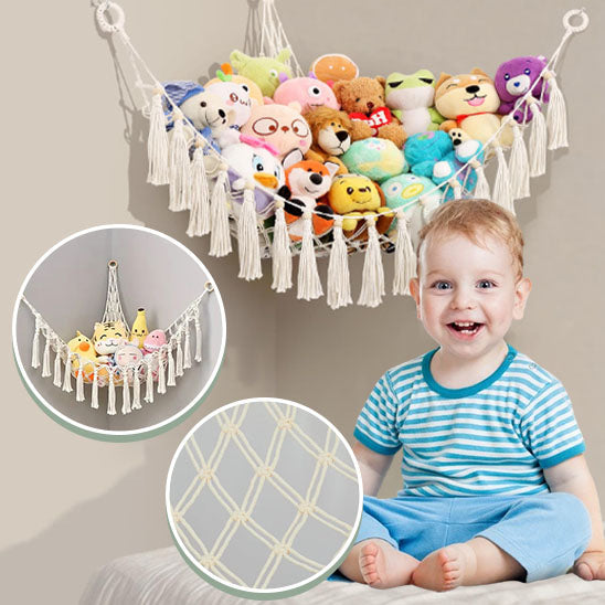 Rangement pour peluches | Filet Triangulaire Bomac Hamac en macramé esquis pour le rangement des peluches