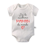 Body bébé en coton message Maman ou Papa – Cadeau de naissance pour les parents