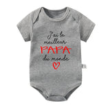 Body bébé en coton message Maman ou Papa – Cadeau de naissance pour les parents