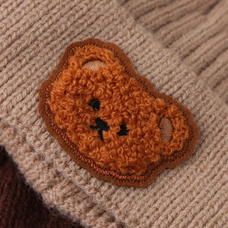 Bonnet Bébé Hiver en Maille Ourson