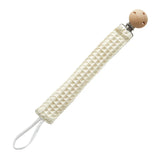 Attache-tétine brodée au prénom avec clip en bois – Cadeau de naissance