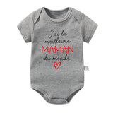 Body bébé en coton message Maman ou Papa – Cadeau de naissance pour les parents
