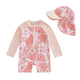 Baby Girl Swimsuit with Cap - Lindsay