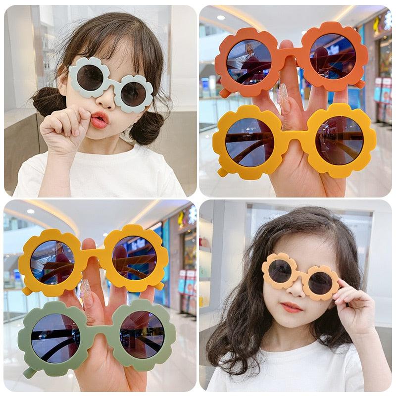Lunettes de soleil à fleurs en acrylique pour enfants