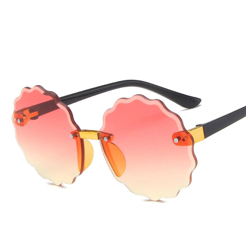 Lunettes de soleil rondes en forme de vague de fleurs pour enfants