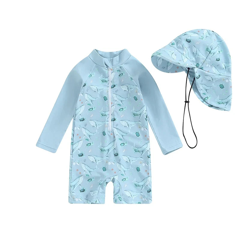 Maillot de Bain Bébé avec Casquette - Lagon