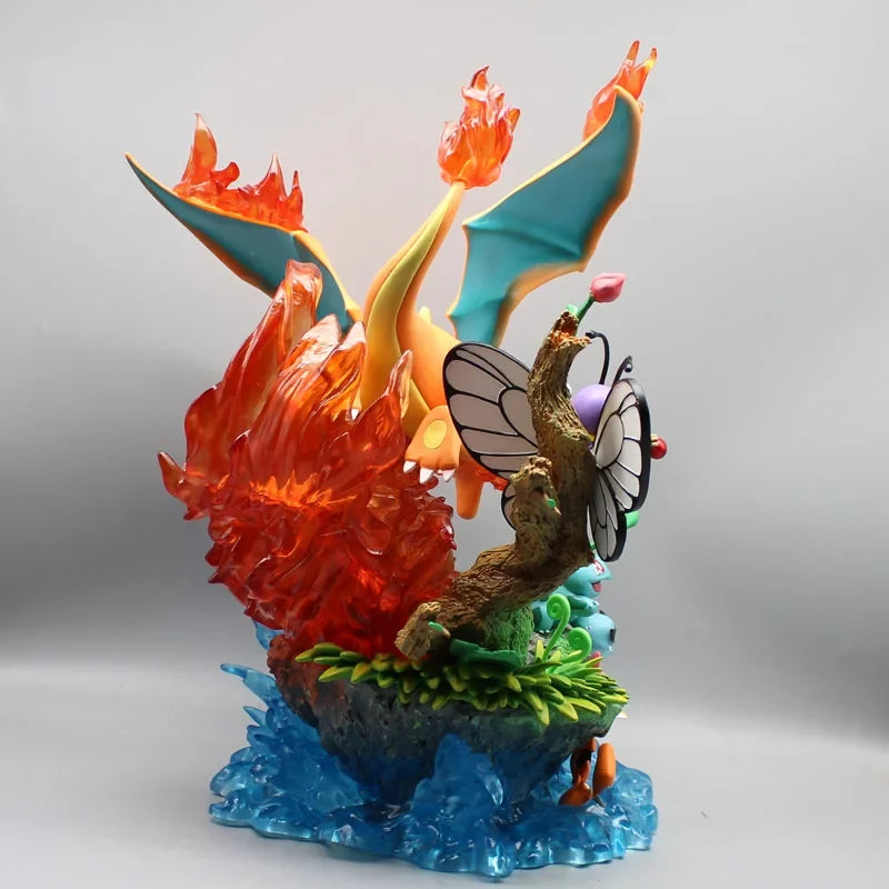 Figurine Pokémon Sacha & Pikachu, Dracaufeu, Carapuce, Bulbizarre