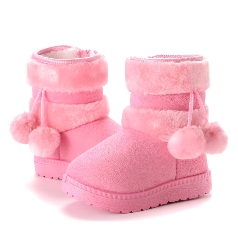 Bottes de Neige Bébé Fourrées avec Pompons