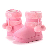 Bottes de Neige Bébé Fourrées avec Pompons